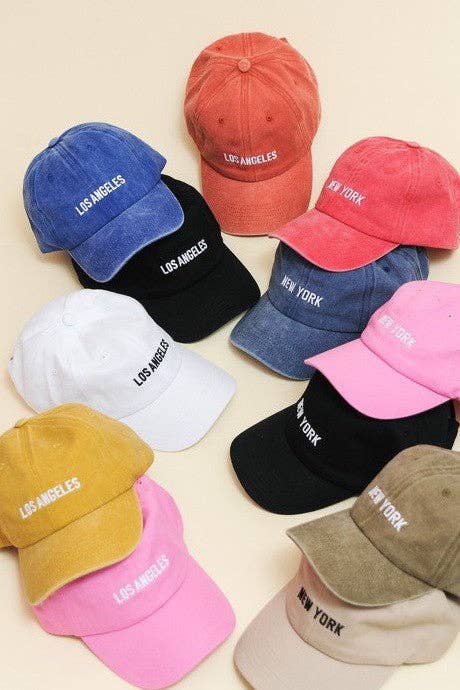LOS ANGELES NEW YORK BASEBALL CAP HAT | 90HW101: LA BLACK