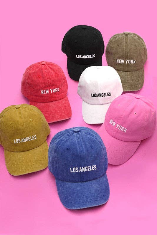 LOS ANGELES NEW YORK BASEBALL CAP HAT | 90HW101: LA BLACK