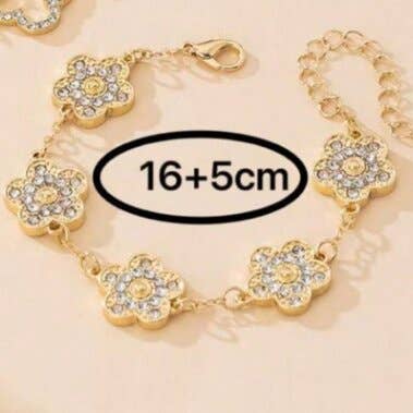 Clover Crystal Link Bracelet Set ( 3 pcs): Pink