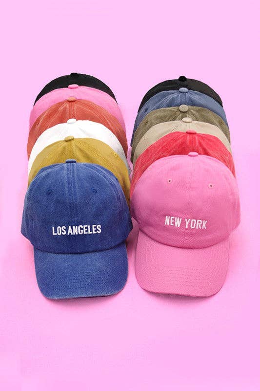 LOS ANGELES NEW YORK BASEBALL CAP HAT | 90HW101: LA BLACK